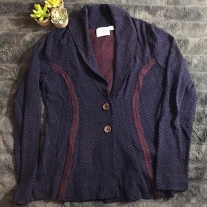 Anthropologie Navy polka dot jacket!